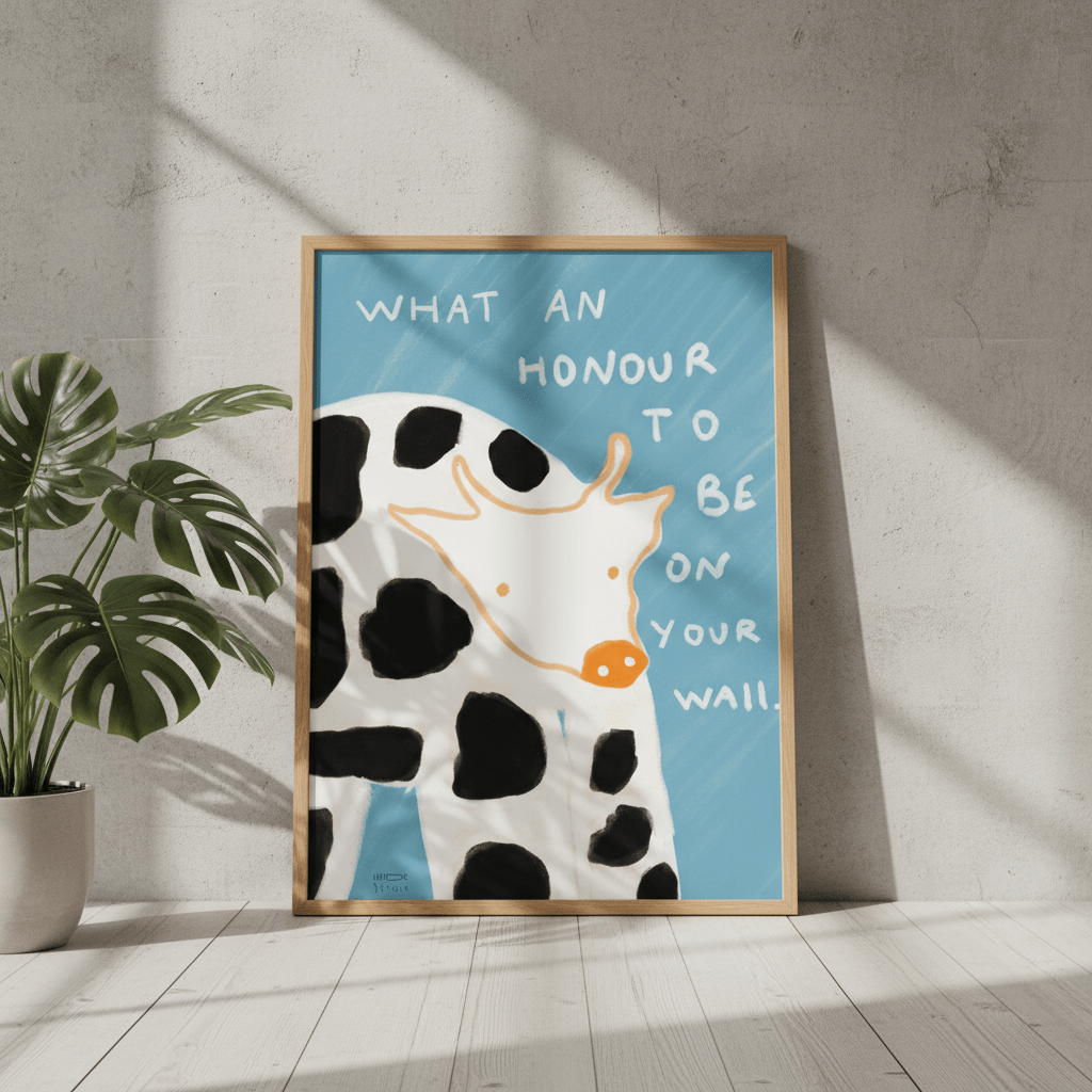 What an Honour Be on Your Wall Cow by Hayde Nizard wall - art - picture - poster