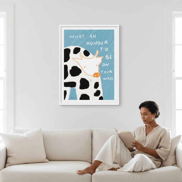 What an Honour Be on Your Wall Cow by Hayde Nizard wall - art - picture - poster