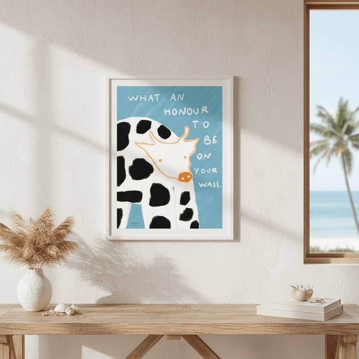 What an Honour Be on Your Wall Cow by Hayde Nizard wall - art - picture - poster
