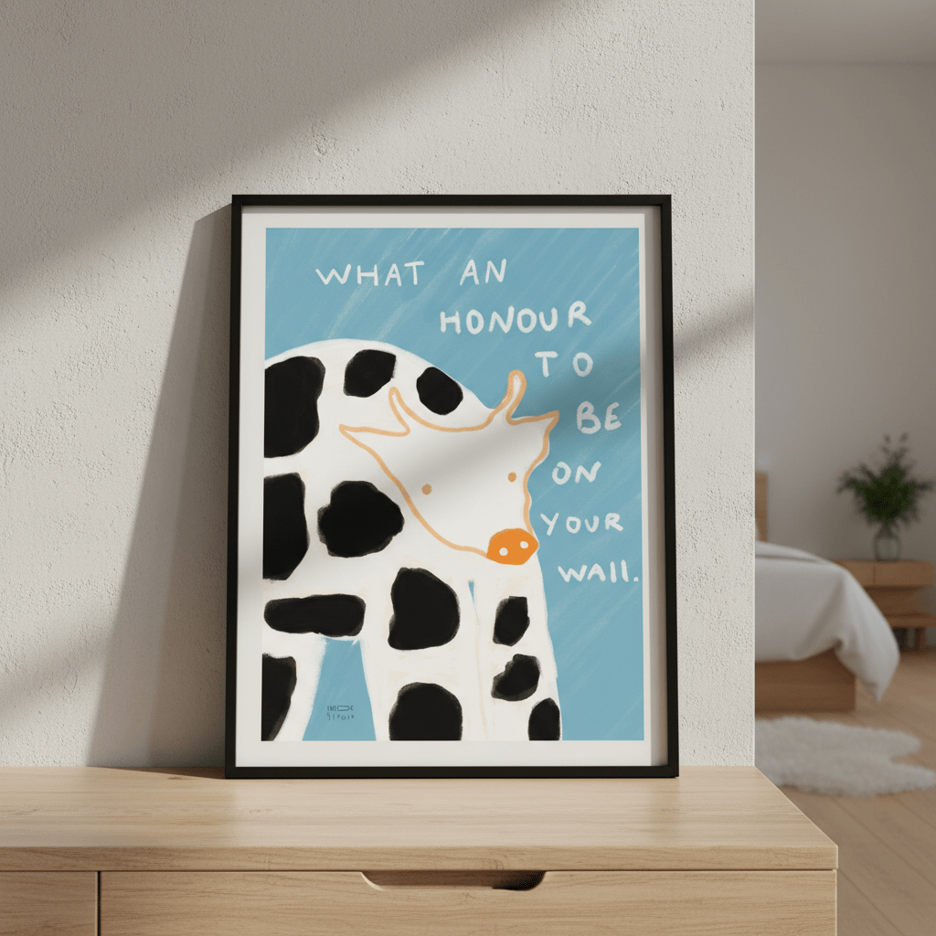 What an Honour Be on Your Wall Cow by Hayde Nizard wall - art - picture - poster