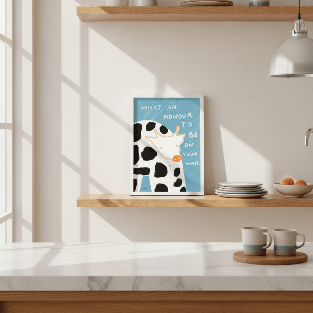 What an Honour Be on Your Wall Cow by Hayde Nizard wall - art - picture - poster