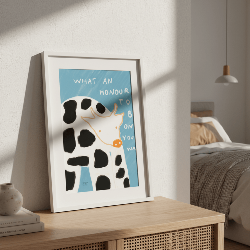 What an Honour Be on Your Wall Cow by Hayde Nizard wall - art - picture - poster