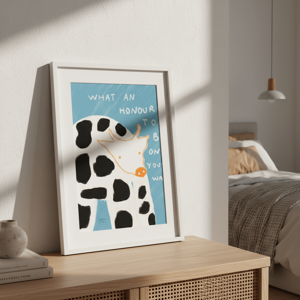 What an Honour Be on Your Wall Cow by Hayde Nizard wall - art - picture - poster