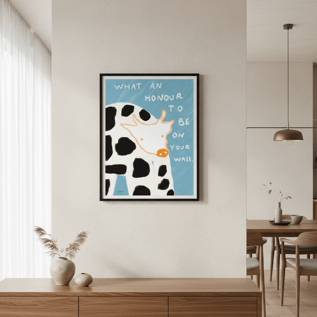 What an Honour Be on Your Wall Cow by Hayde Nizard wall - art - picture - poster