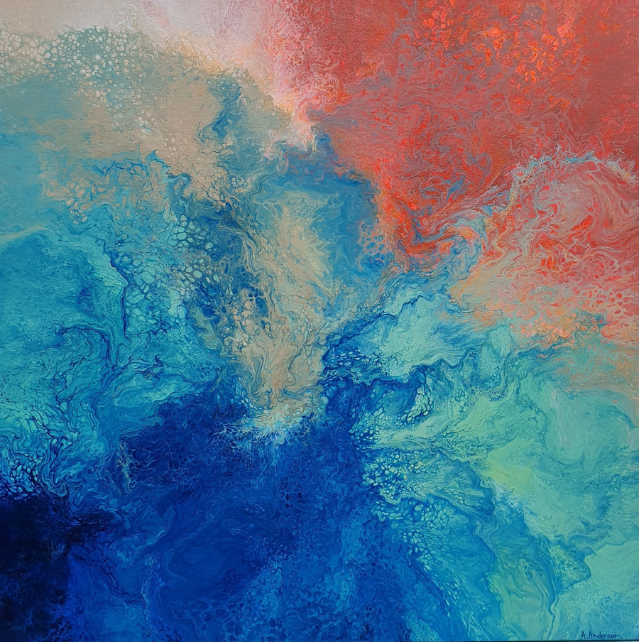 Where The Pindan Meets The Sea By Angela Anderson | Canvas Square Print