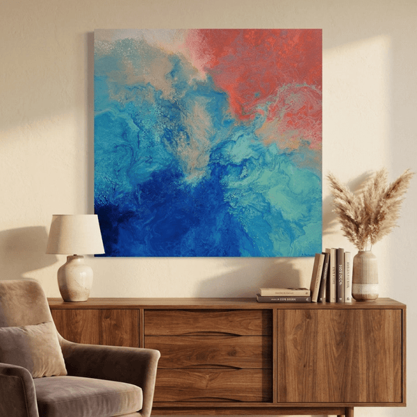 Where The Pindan Meets The Sea By Angela Anderson | Canvas Square Print