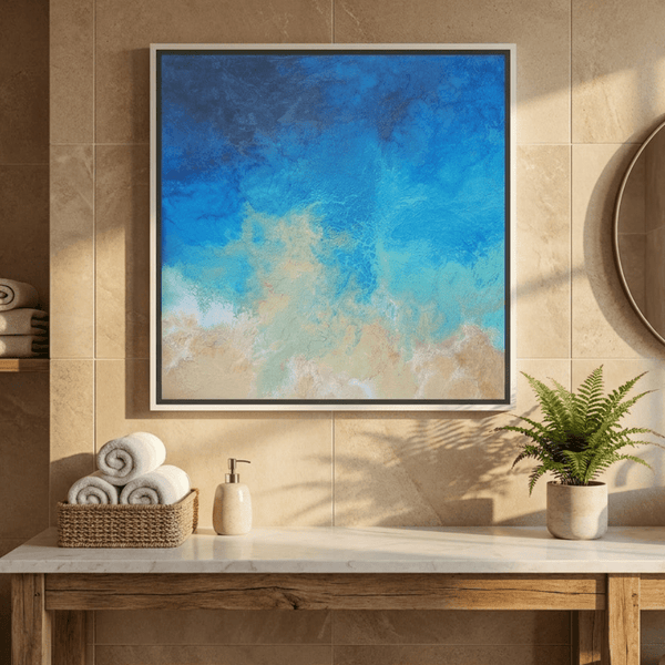 Where the Sand Meets the Sea By Angela Anderson | Canvas Square Print
