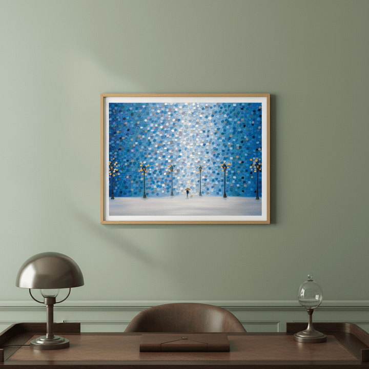 Whispers in the Rain Beneath the Glow by Ekaterina Ermilkina wall - art - picture - poster