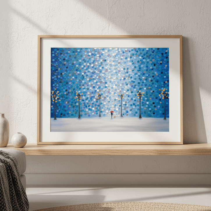 Whispers in the Rain Beneath the Glow by Ekaterina Ermilkina wall - art - picture - poster