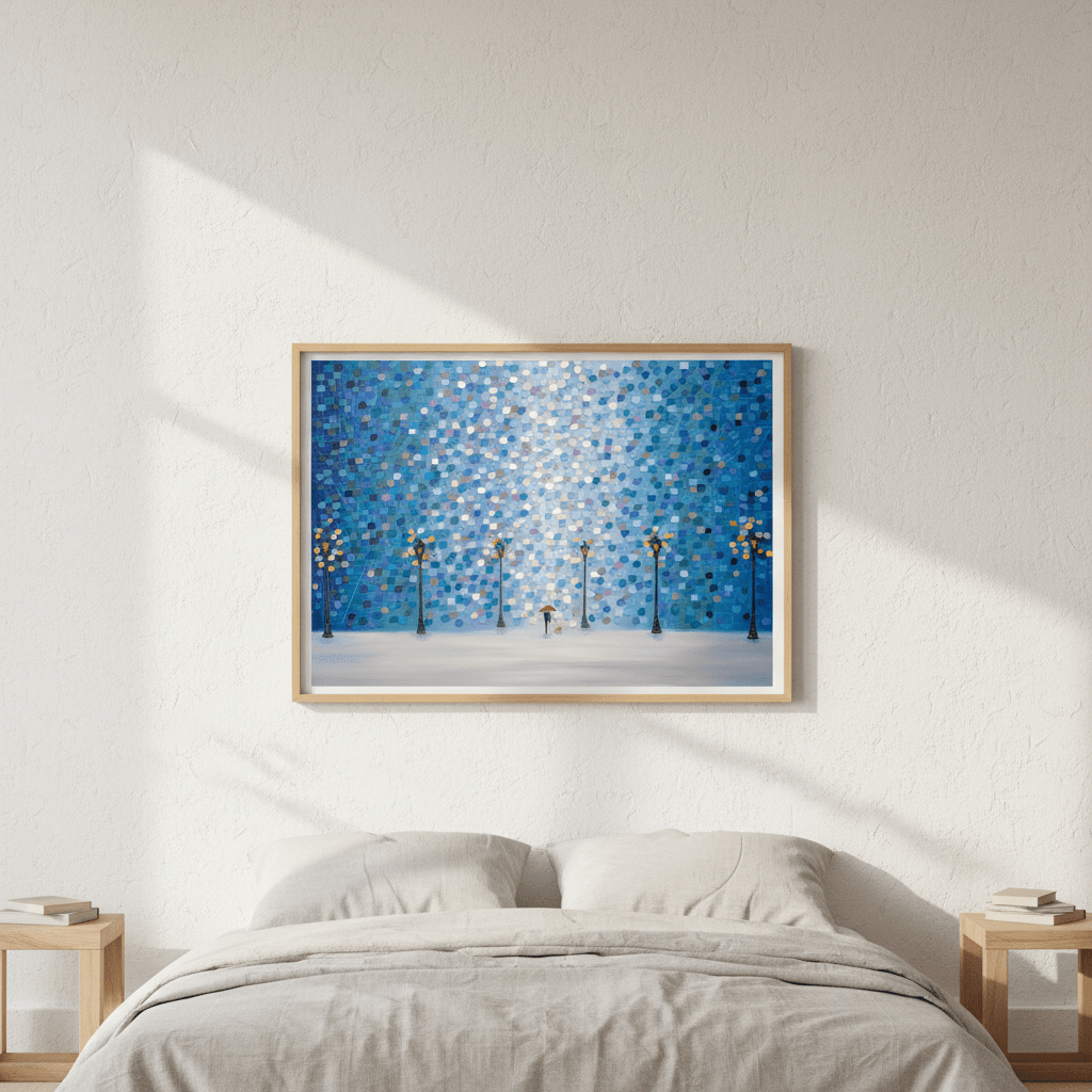 Whispers in the Rain Beneath the Glow by Ekaterina Ermilkina wall - art - picture - poster