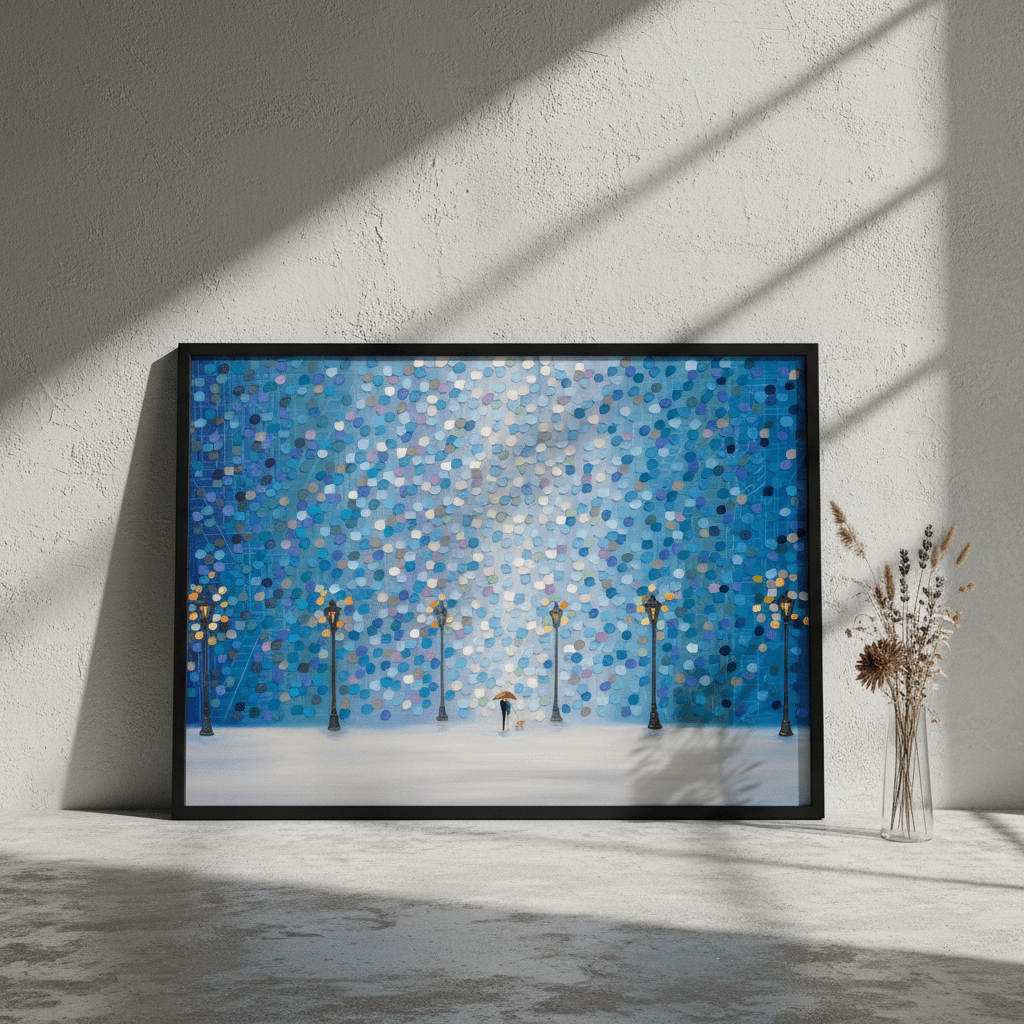 Whispers in the Rain Beneath the Glow by Ekaterina Ermilkina wall - art - picture - poster