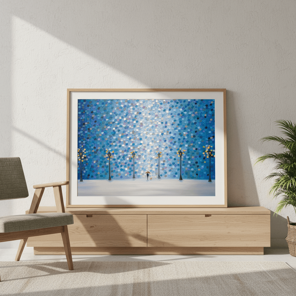 Whispers in the Rain Beneath the Glow by Ekaterina Ermilkina wall - art - picture - poster