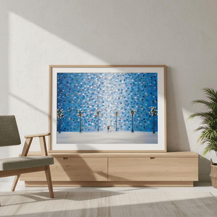 Whispers in the Rain Beneath the Glow by Ekaterina Ermilkina wall - art - picture - poster
