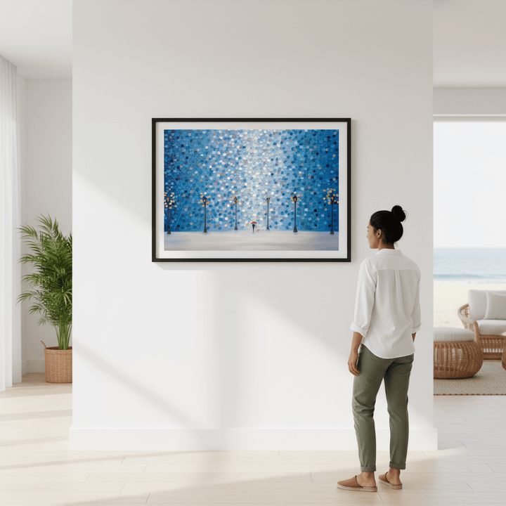 Whispers in the Rain Beneath the Glow by Ekaterina Ermilkina wall - art - picture - poster