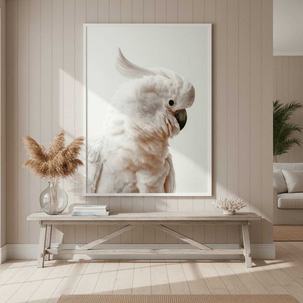 White Cockatoo Portrait wall - art - picture - poster