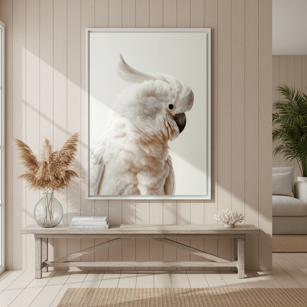 White Cockatoo Portrait wall - art - picture - poster