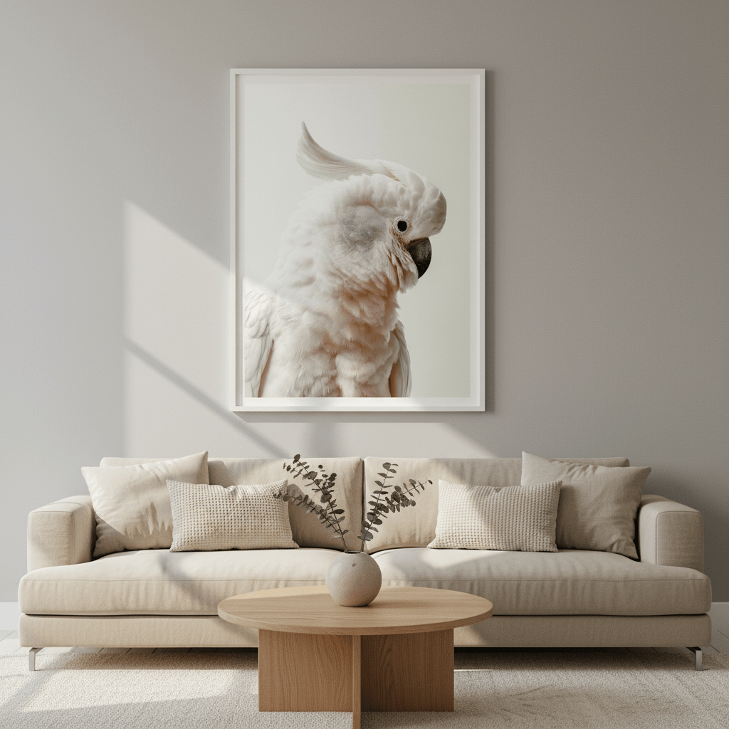 White Cockatoo Portrait wall - art - picture - poster