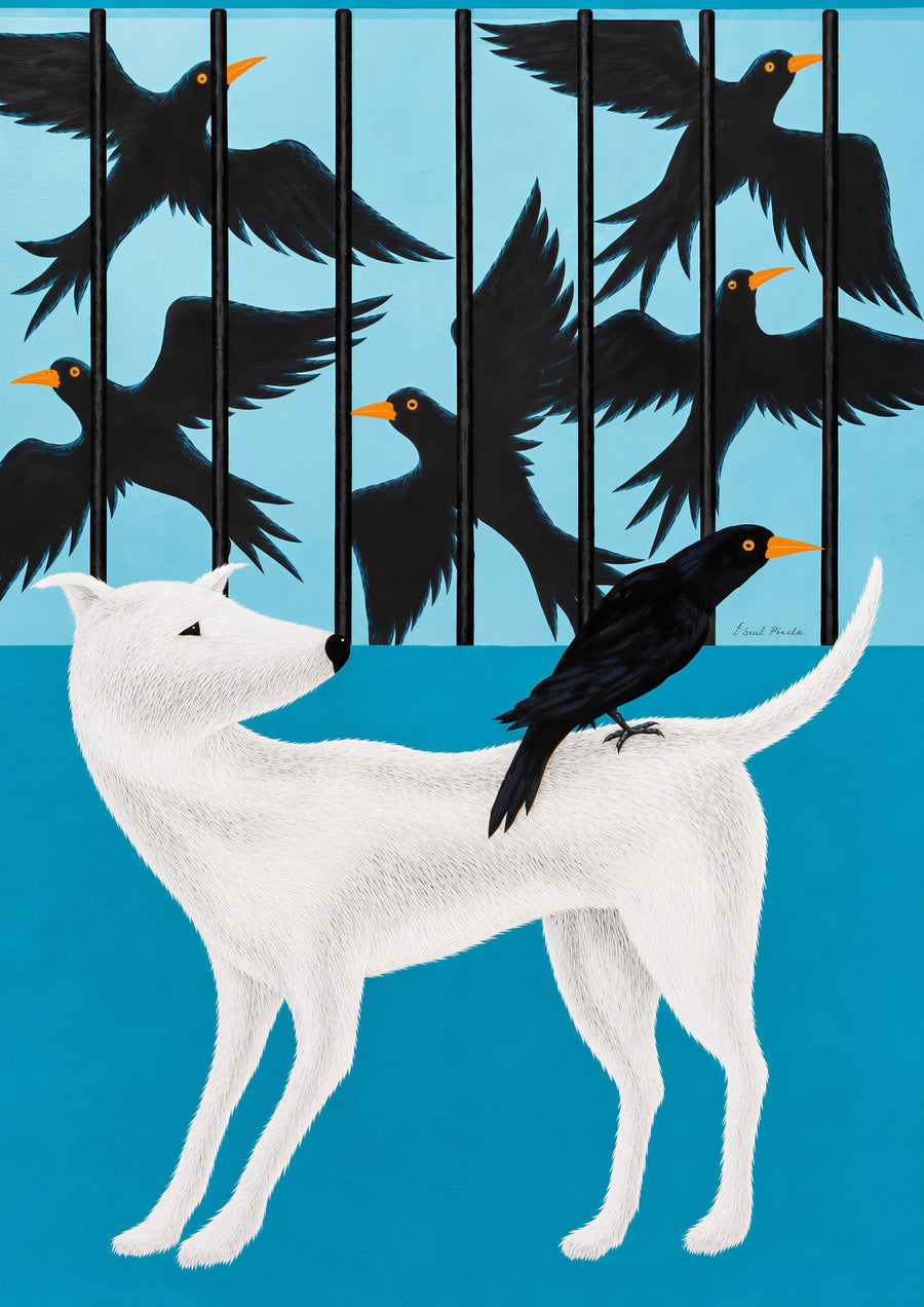 White Dog  and Black Bird  By Ismed Rizal