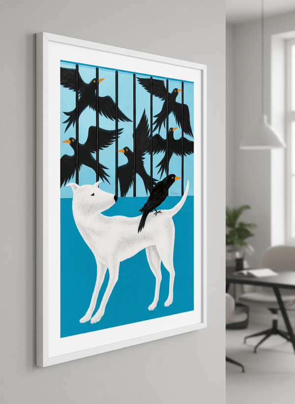 White Dog  and Black Bird  By Ismed Rizal