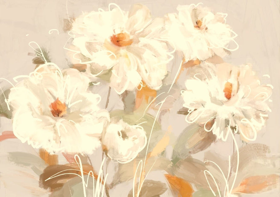 White Flower W White Line Julia Cheney