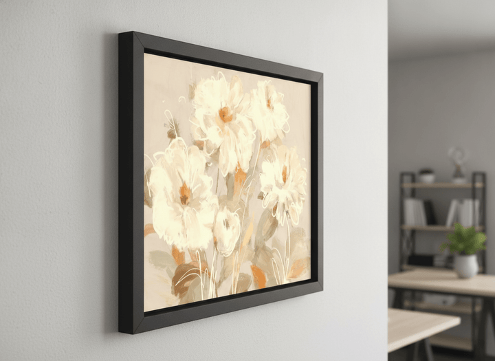 Contemporary wall art featured in a bright modern office workspace