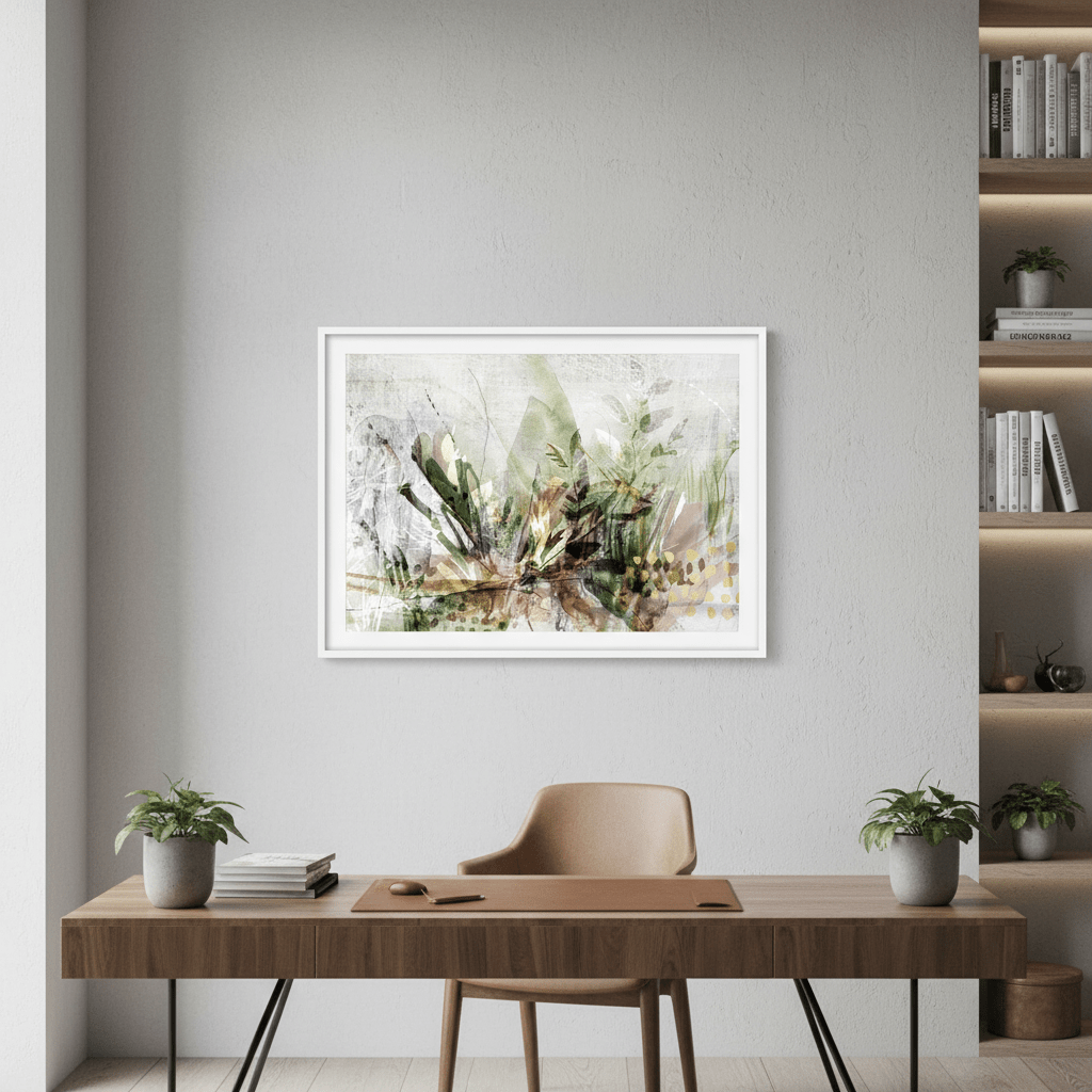 White Garden by Deer Muskeeter wall - art - picture - poster