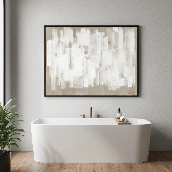 White on Beige by Julia Cheney wall - art - picture - poster