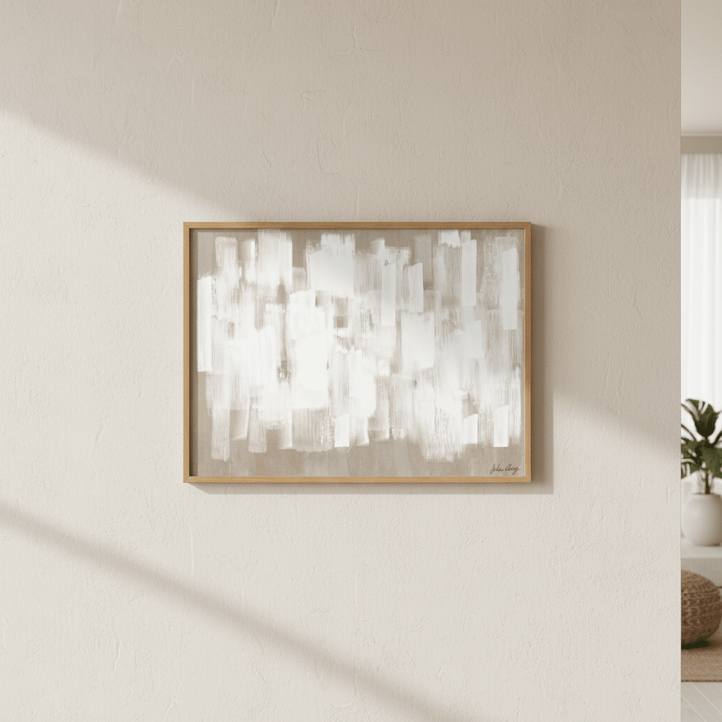 White on Beige by Julia Cheney wall - art - picture - poster