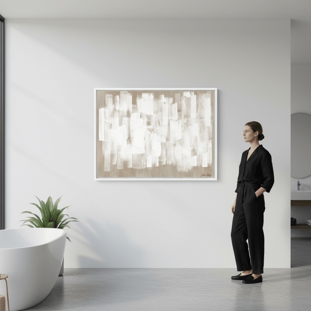 White on Beige by Julia Cheney wall - art - picture - poster