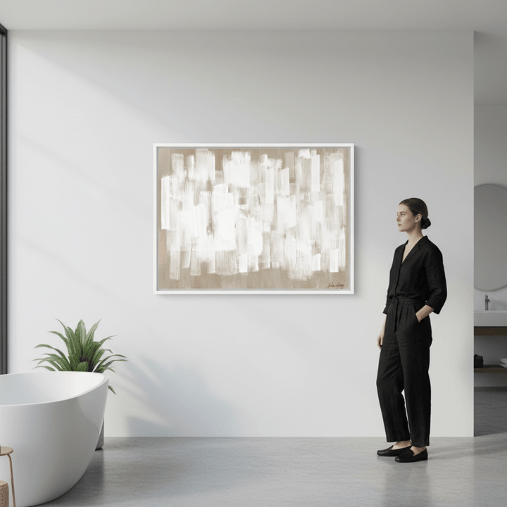 White on Beige by Julia Cheney wall - art - picture - poster
