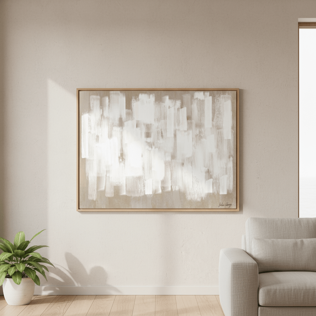 White on Beige by Julia Cheney wall - art - picture - poster