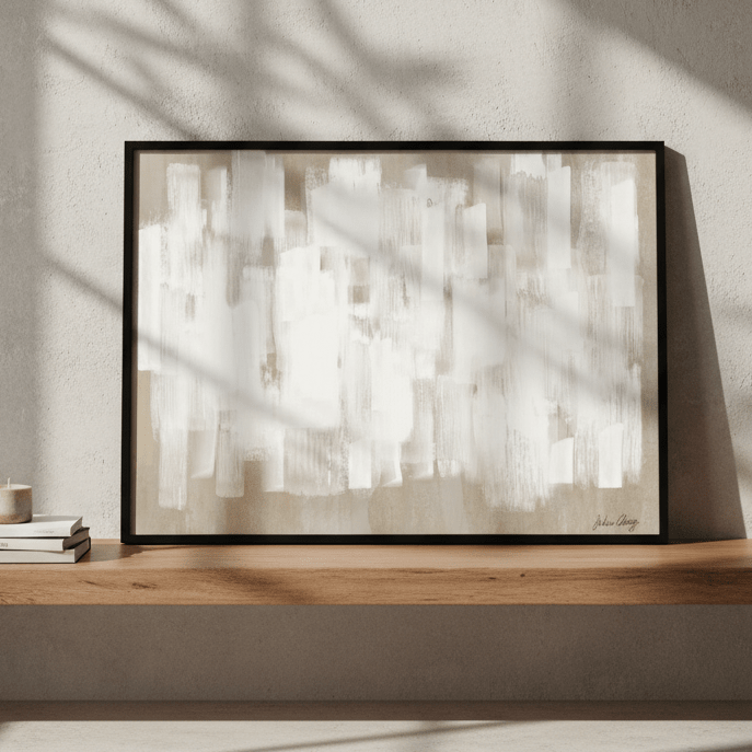 White on Beige by Julia Cheney wall - art - picture - poster