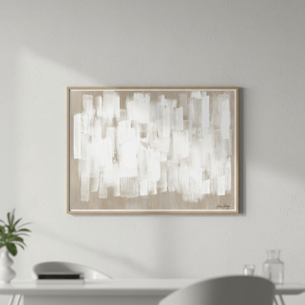 White on Beige by Julia Cheney wall - art - picture - poster