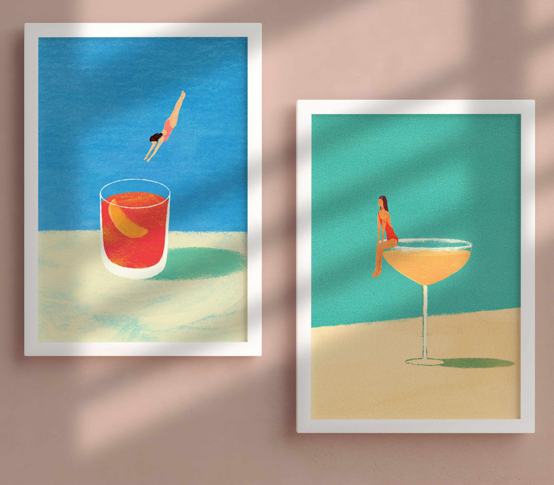 Diving in Spirits by Henry Rivers Set of 2