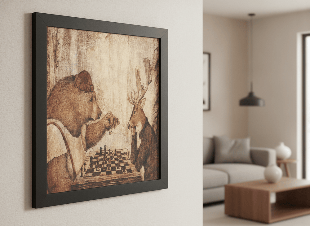 Modern wall art styled above a sofa in a neutral living room