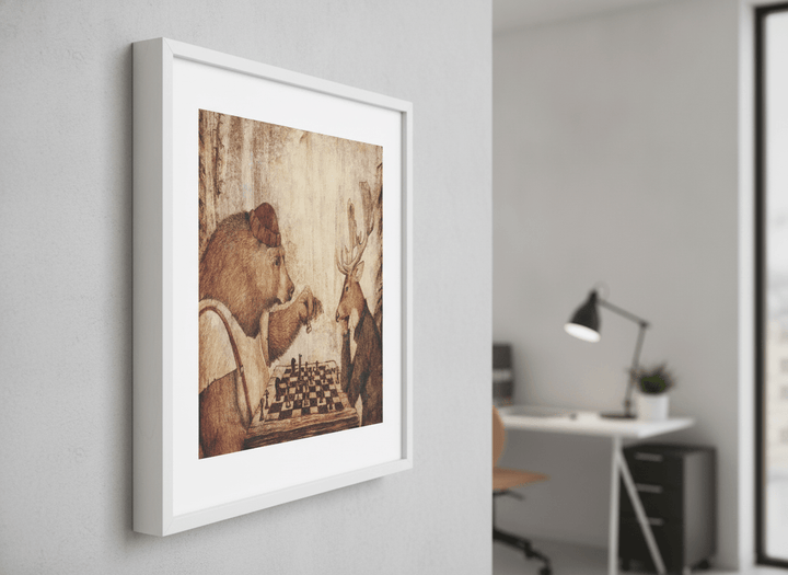 Contemporary wall art featured in a bright modern office workspace