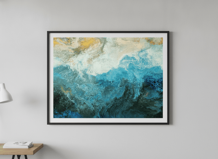 Contemporary wall art featured in a bright modern office workspace