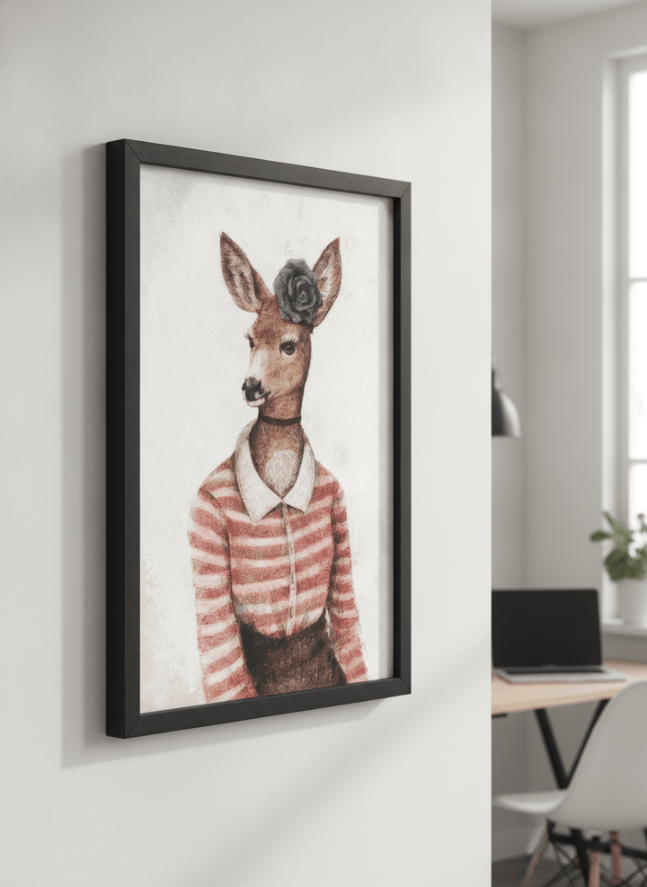 Contemporary wall art featured in a bright modern office workspace