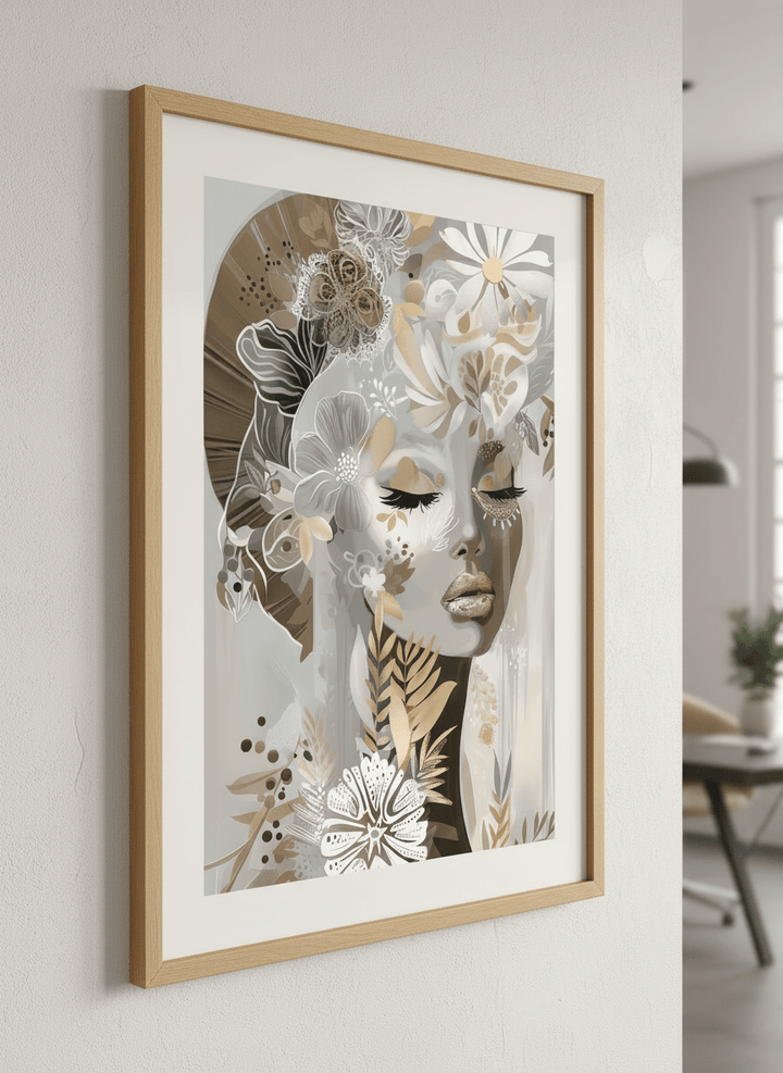 Contemporary wall art featured in a bright modern office workspace