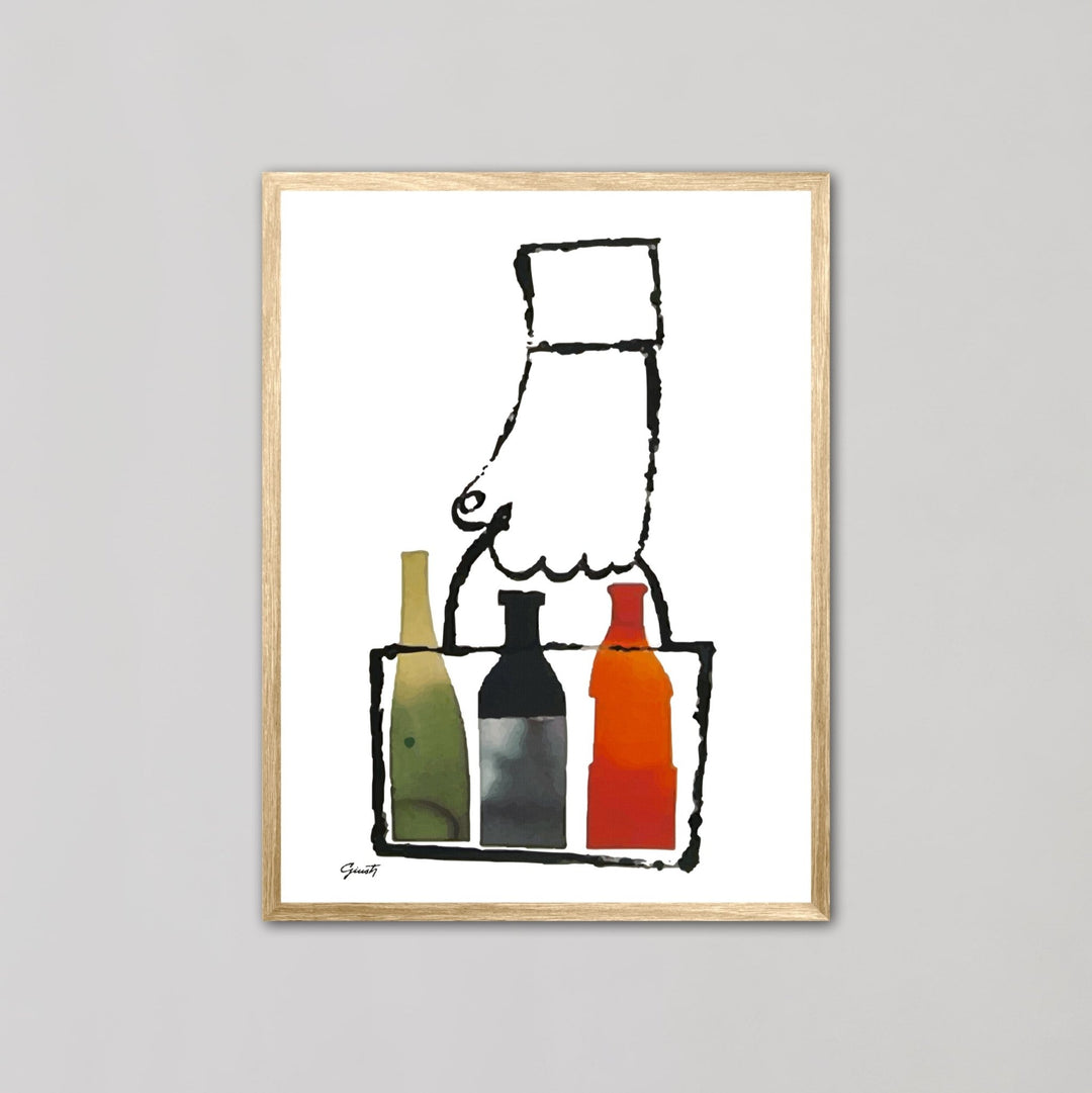 Wine Bottles Hanging in Hand By George Giusti - Style My Wall