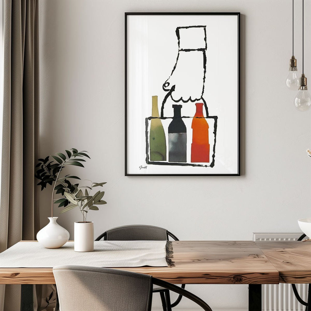 Wine Bottles Hanging in Hand By George Giusti - Style My Wall