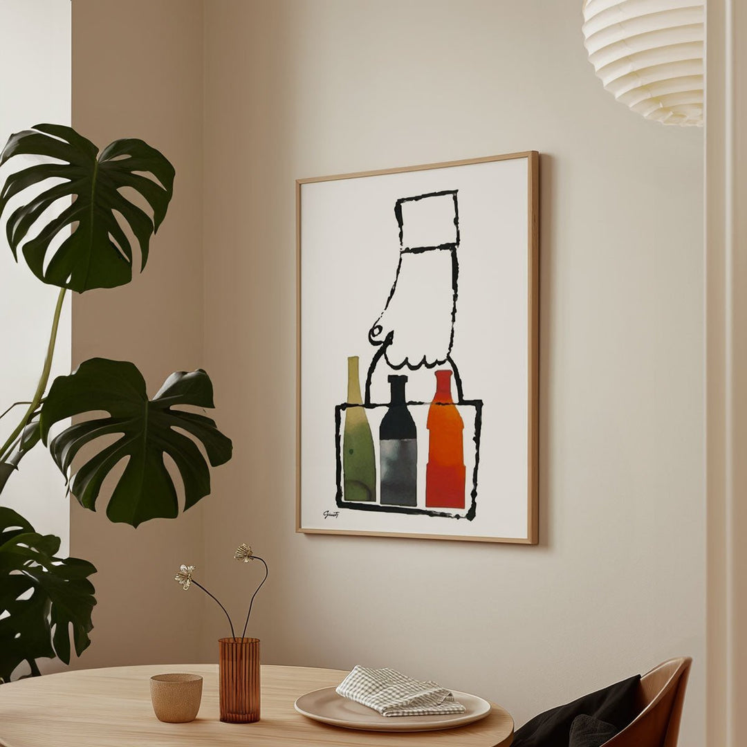 Wine Bottles Hanging in Hand By George Giusti - Style My Wall