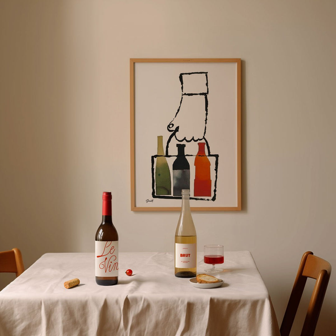 Wine Bottles Hanging in Hand By George Giusti - Style My Wall