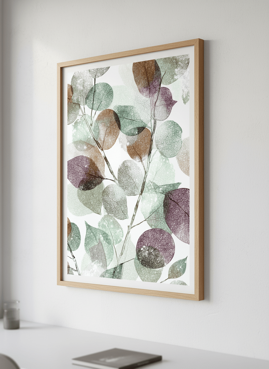 Contemporary wall art featured in a bright modern office workspace