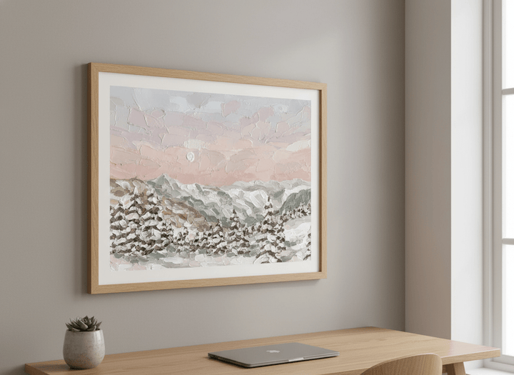 Contemporary wall art featured in a bright modern office workspace