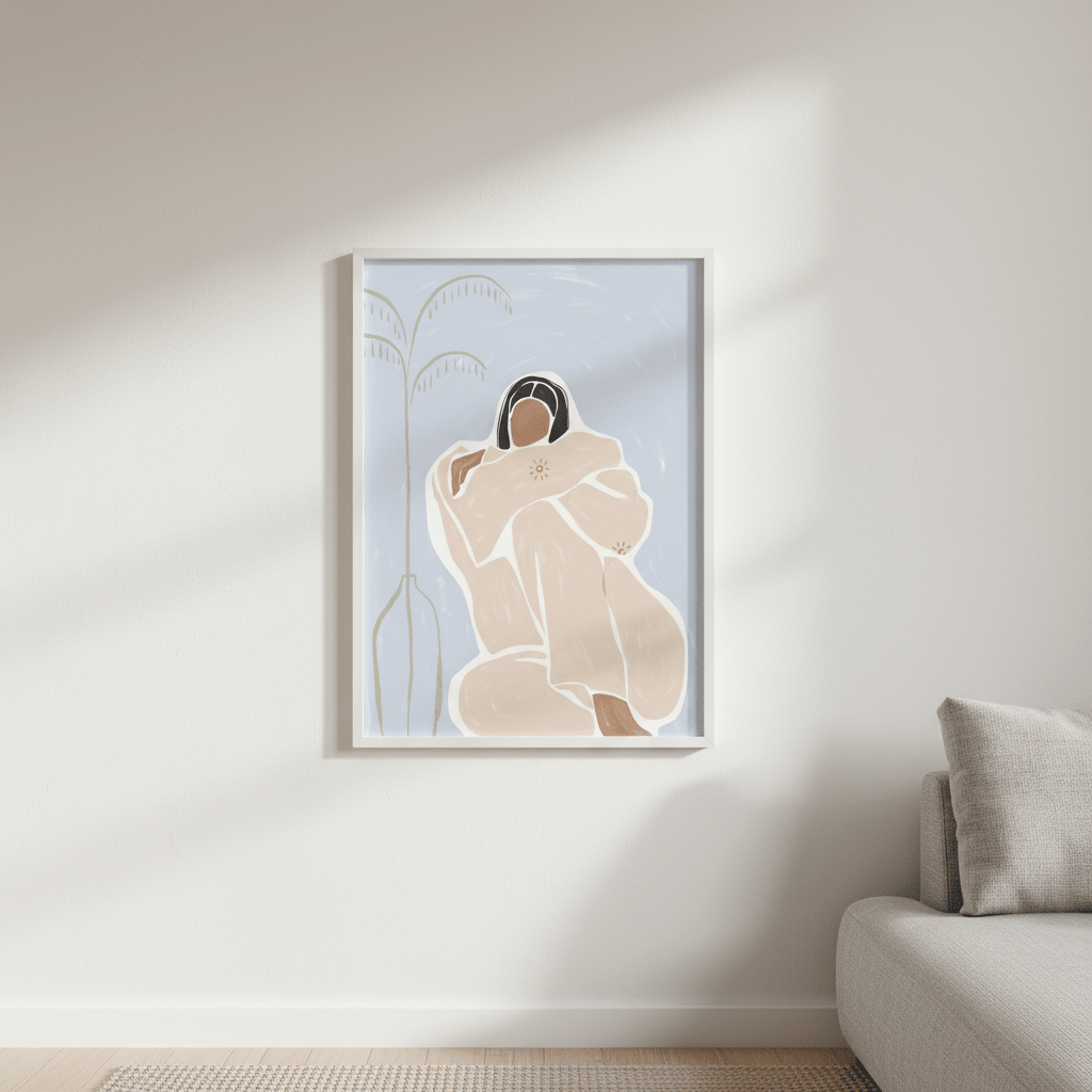 Woman Cuddle Herself by Ivy Green Illustrations wall - art - picture - poster