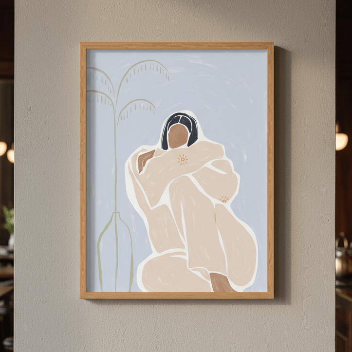 Woman Cuddle Herself by Ivy Green Illustrations wall - art - picture - poster