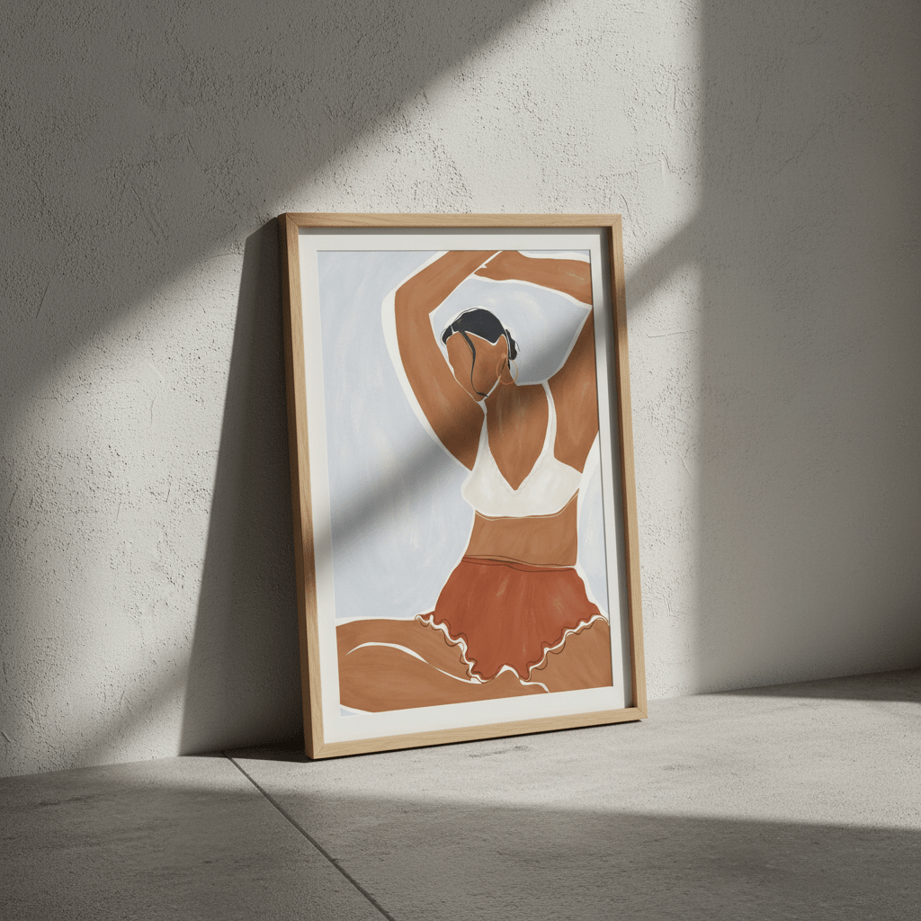 Woman Doing Yoga in Bikini by Ivy Green Illustrations wall - art - picture - poster