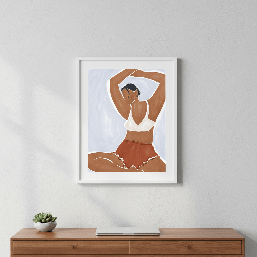 Woman Doing Yoga in Bikini by Ivy Green Illustrations wall - art - picture - poster