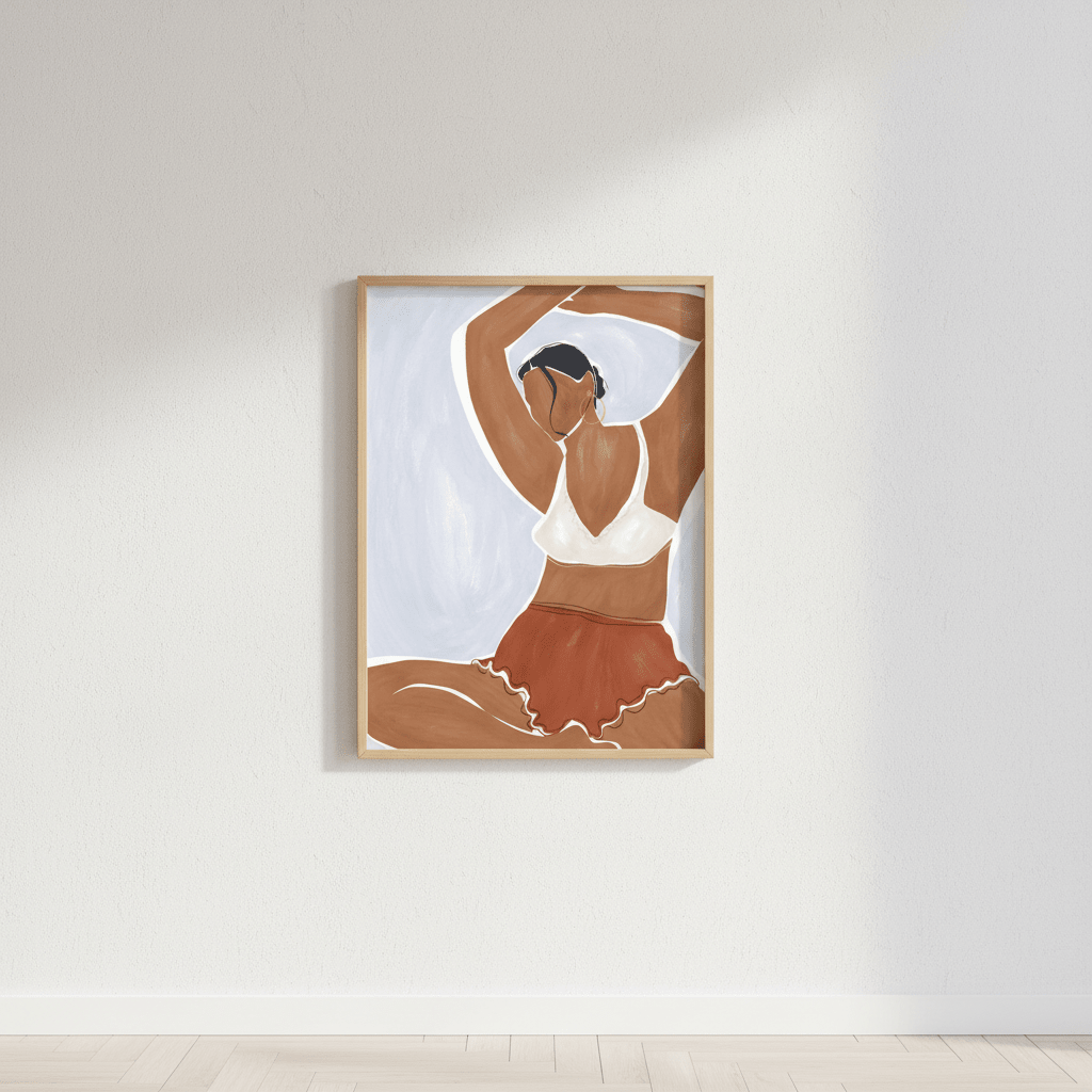 Woman Doing Yoga in Bikini by Ivy Green Illustrations wall - art - picture - poster